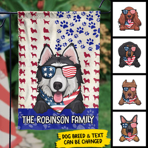 The American Family - 4th Of July Decoration - Personalized Dog Flag.