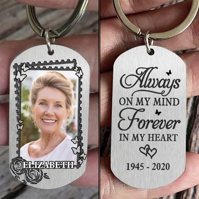 Tu es à jamais dans mon cœur - Porte-clés personnalisé - Télécharger une image, cadeau pour mari et femme, cadeau commémoratif