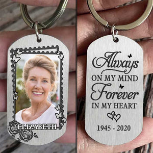 Tu es à jamais dans mon cœur - Porte-clés personnalisé - Télécharger une image, cadeau pour mari et femme, cadeau commémoratif