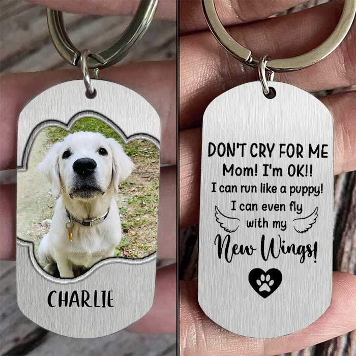 Ne pleure pas pour moi - Porte-clés personnalisé - Télécharger une image, cadeau pour les amoureux des animaux