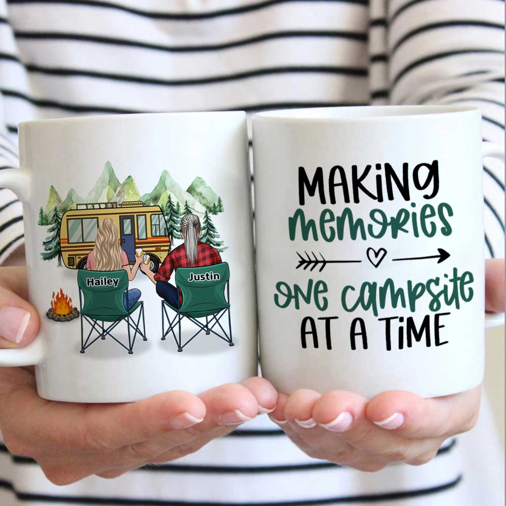 Making Memories One Campsite At A Time - Gift For Camping Couples, Personalized Mug.