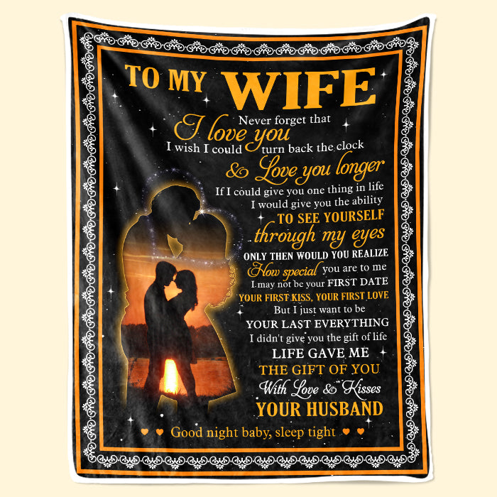 J'aimerais pouvoir remonter le temps et t'aimer plus longtemps - Couverture pour couple - Cadeau de Saint-Valentin pour femme de la part de son mari