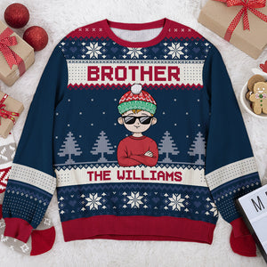 Noël, c'est la famille, frère, sœur ! Sweat-shirt personnalisé pour la famille, pull en laine unisexe, cadeau de Noël pour les membres de la famille