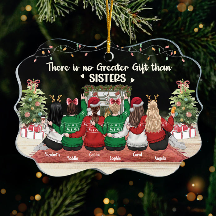 There Is No Greater Gift Than Friendship - Personalized Custom Benelux Shaped Acrylic Christmas Ornament - Gift For Bestie, Best Friend, Sister, Birthday Gift For Bestie And Friend, Christmas Gift