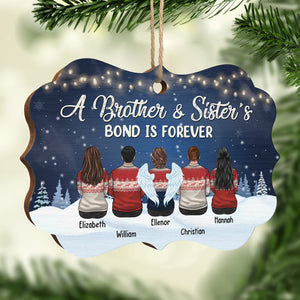 A Brother And Sister's Bond Is Forever - Personalized Custom Benelux Shaped Wood Christmas Ornament - Gift For Siblings, Christmas Gift