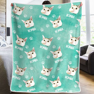 Empreintes de pattes colorées - Couverture personnalisée - Télécharger une image, cadeau pour les amoureux des animaux, cadeau de Noël
