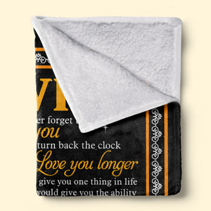 J'aimerais pouvoir remonter le temps et t'aimer plus longtemps - Couverture pour couple - Cadeau de Saint-Valentin pour femme de la part de son mari