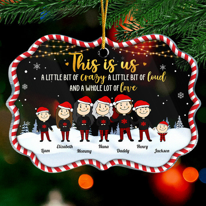 C'est nous, un peu de folie, un peu de bruit et beaucoup d'amour - Décoration de Noël personnalisée en acrylique en forme de Benelux - Cadeau pour la famille, cadeau de Noël