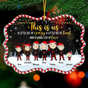 C'est nous, un peu de folie, un peu de bruit et beaucoup d'amour - Décoration de Noël personnalisée en acrylique en forme de Benelux - Cadeau pour la famille, cadeau de Noël