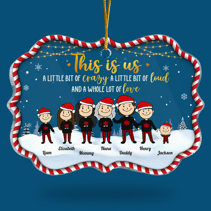 C'est nous, un peu de folie, un peu de bruit et beaucoup d'amour - Décoration de Noël personnalisée en acrylique en forme de Benelux - Cadeau pour la famille, cadeau de Noël