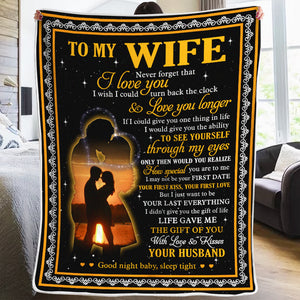 J'aimerais pouvoir remonter le temps et t'aimer plus longtemps - Couverture pour couple - Cadeau de Saint-Valentin pour femme de la part de son mari