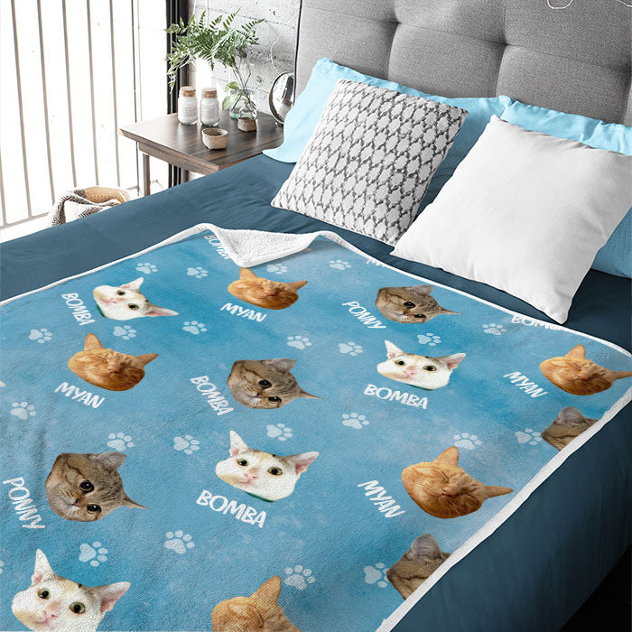 Empreintes de pattes colorées - Couverture personnalisée - Télécharger une image, cadeau pour les amoureux des animaux, cadeau de Noël