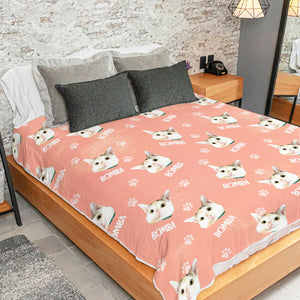Empreintes de pattes colorées - Couverture personnalisée - Télécharger une image, cadeau pour les amoureux des animaux, cadeau de Noël
