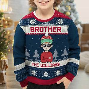 Noël, c'est la famille, frère, sœur ! Sweat-shirt personnalisé pour la famille, pull en laine unisexe, cadeau de Noël pour les membres de la famille