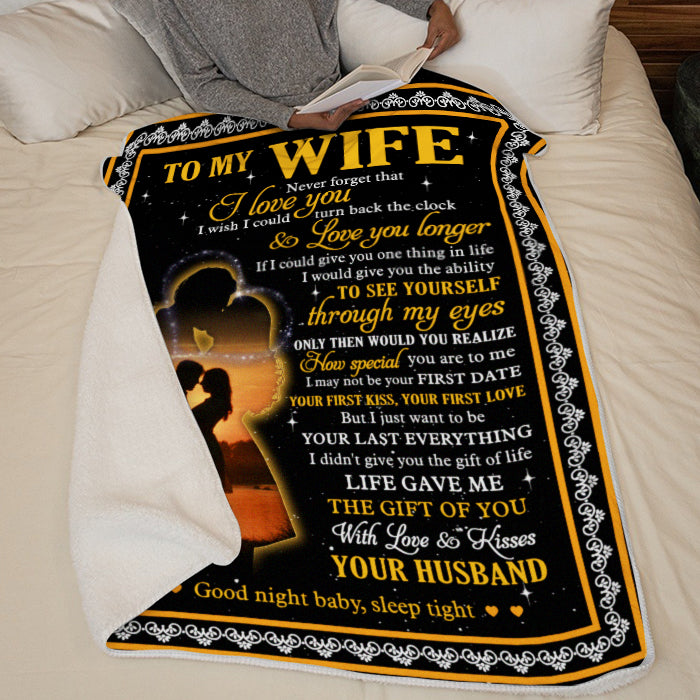 J'aimerais pouvoir remonter le temps et t'aimer plus longtemps - Couverture pour couple - Cadeau de Saint-Valentin pour femme de la part de son mari