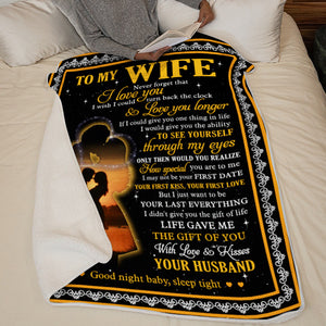 J'aimerais pouvoir remonter le temps et t'aimer plus longtemps - Couverture pour couple - Cadeau de Saint-Valentin pour femme de la part de son mari