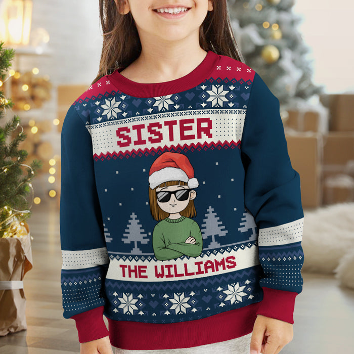 Noël, c'est la famille, frère, sœur ! Sweat-shirt personnalisé pour la famille, pull en laine unisexe, cadeau de Noël pour les membres de la famille