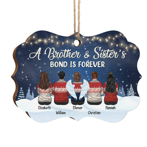 A Brother And Sister's Bond Is Forever - Personalized Custom Benelux Shaped Wood Christmas Ornament - Gift For Siblings, Christmas Gift