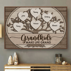 Mes petits-enfants rendent ma vie merveilleuse - Affiche horizontale personnalisée - Cadeau pour grands-parents