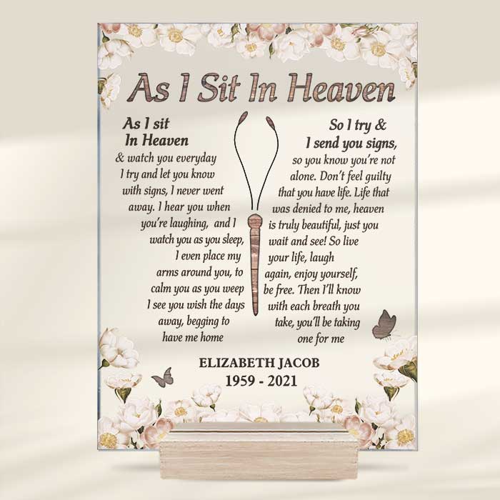 Tu n'es pas seul - Plaque acrylique personnalisée - Cadeau commémoratif, cadeau de condoléances