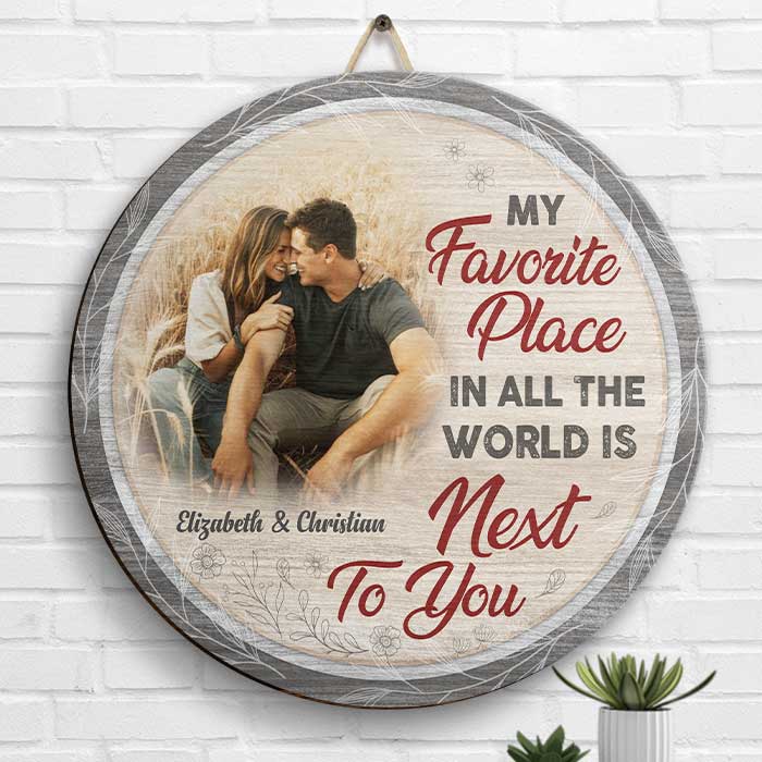 God Let Me Meet You - Personalized Shaped Wood Sign - Upload Image, Gift For Couples, Husband Wife