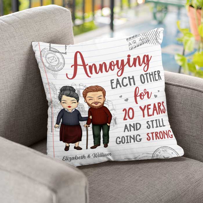 Annoying Each Other For So Many Years And Still Going Strong - Gift For Couples, Personalized Pillow (Insert Included).