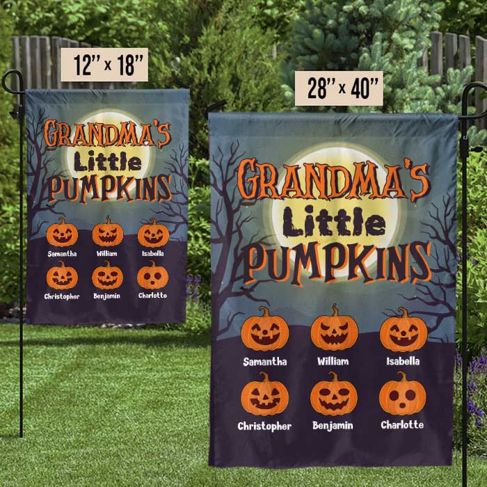 Halloween Night - Little Pumpkins - Personalized Flag.