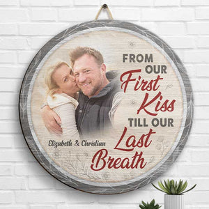 God Let Me Meet You - Personalized Shaped Wood Sign - Upload Image, Gift For Couples, Husband Wife