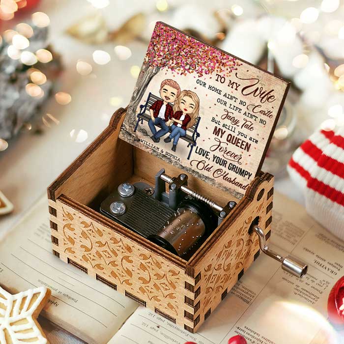 You Are My Queen Forever - Gift For Couples, Personalized Music Box.