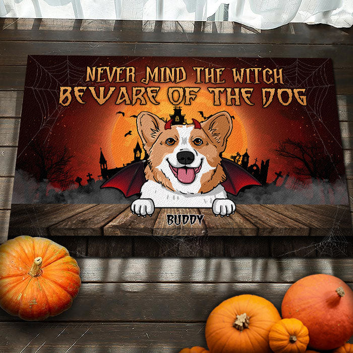 Come In For A Bite - Dogs Halloween - Personalized Decorative Mat.