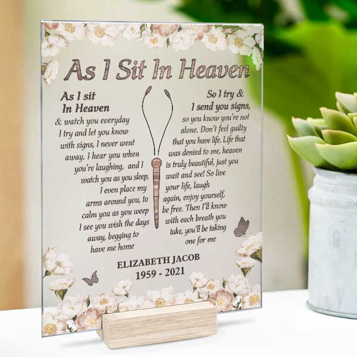 Tu n'es pas seul - Plaque acrylique personnalisée - Cadeau commémoratif, cadeau de condoléances
