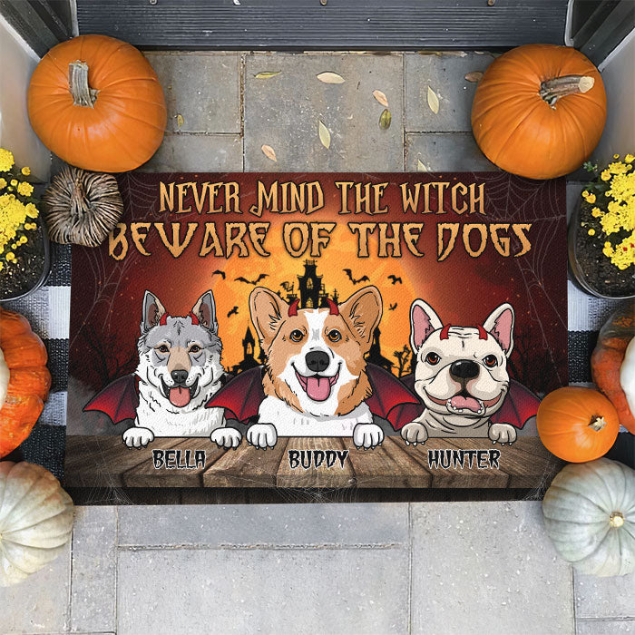 Come In For A Bite - Dogs Halloween - Personalized Decorative Mat.
