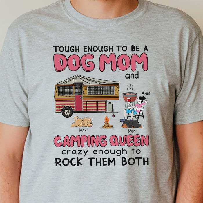 Tough Enough To Be A Dog Mom - Personalized Unisex T-Shirt.