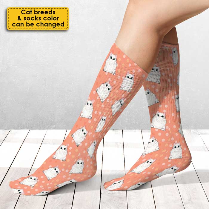 Colorful Dot - Gift For Cat Lovers - Personalized Socks.