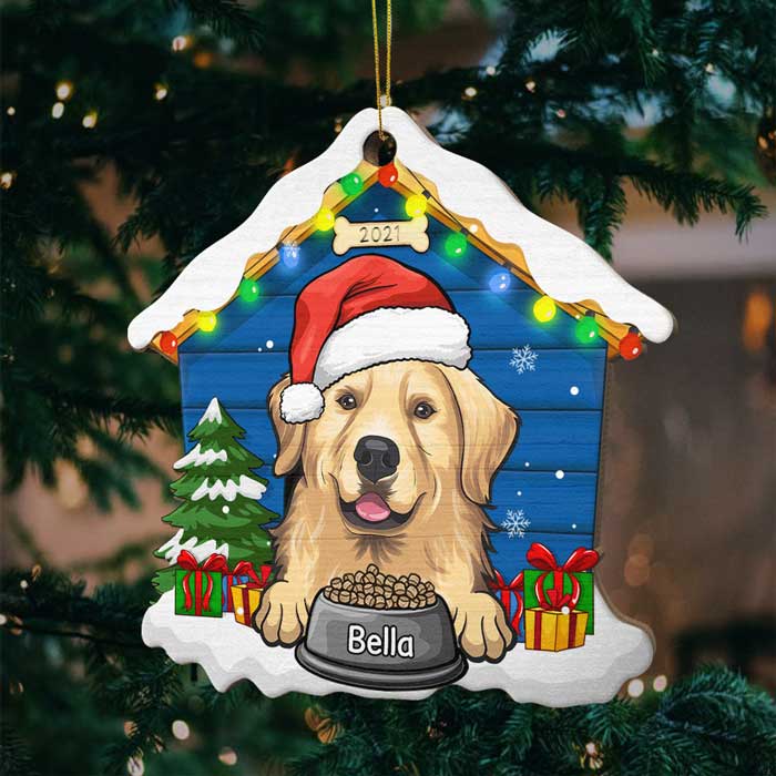 Christmas Dog House - Christmas Is Coming - Personalized Shaped Ornament.