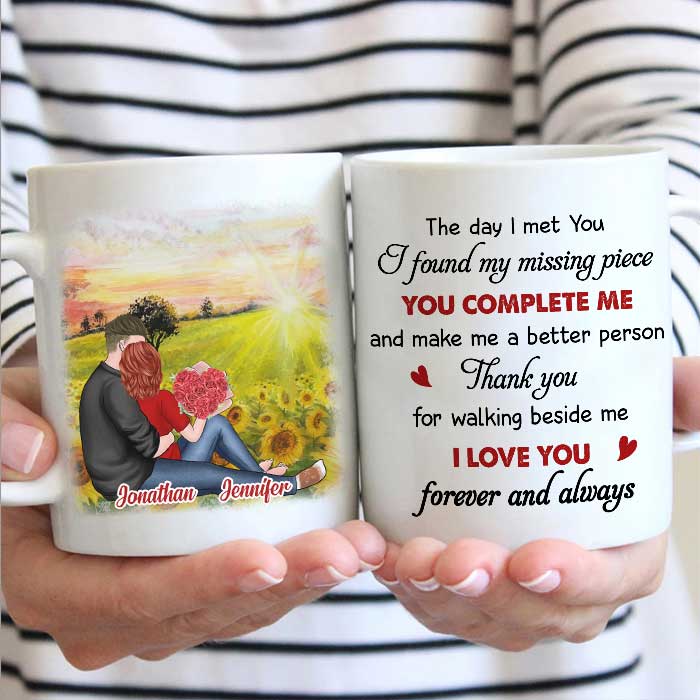 Thank You For Walking Beside Me - Gift For Couples, Personalized Mug.