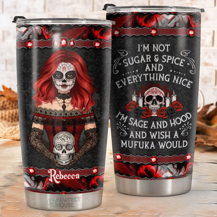 Je suis Sage et Hood et je souhaite un Mufukawould - Gobelet personnalisé - Cadeau pour vous-même, cadeau d'Halloween