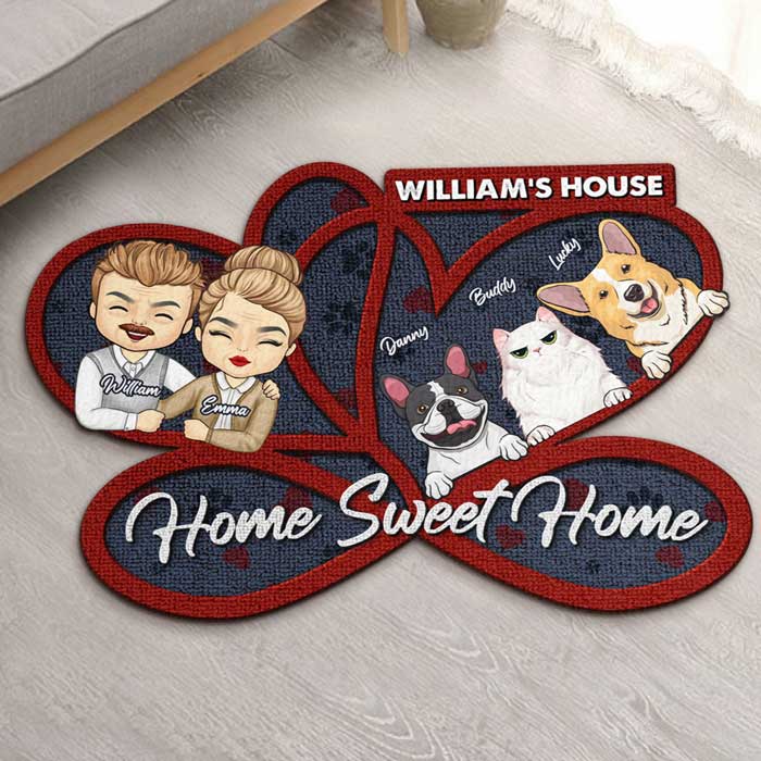 Ceci est notre douce maison - Tapis décoratif personnalisé - Cadeau pour les amoureux des animaux 