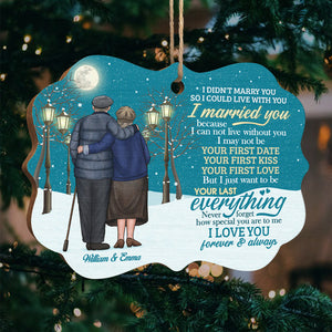 Je ne t'ai pas épousé pour pouvoir vivre avec toi - Décoration de Noël en bois personnalisée en forme de Benelux - Cadeau pour couple, mari, femme, anniversaire, fiançailles, mariage, cadeau de mariage, cadeau de Noël