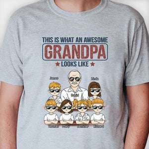 À quoi ressemble un grand-père génial ? T-shirt, sweat à capuche et sweat-shirt unisexe personnalisé. Cadeau pour grand-père et grands-parents.