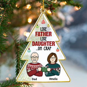 Tels parents, tel enfant - Décoration de Noël personnalisée en acrylique en forme de sapin de Noël - Cadeau pour la famille, cadeau de Noël