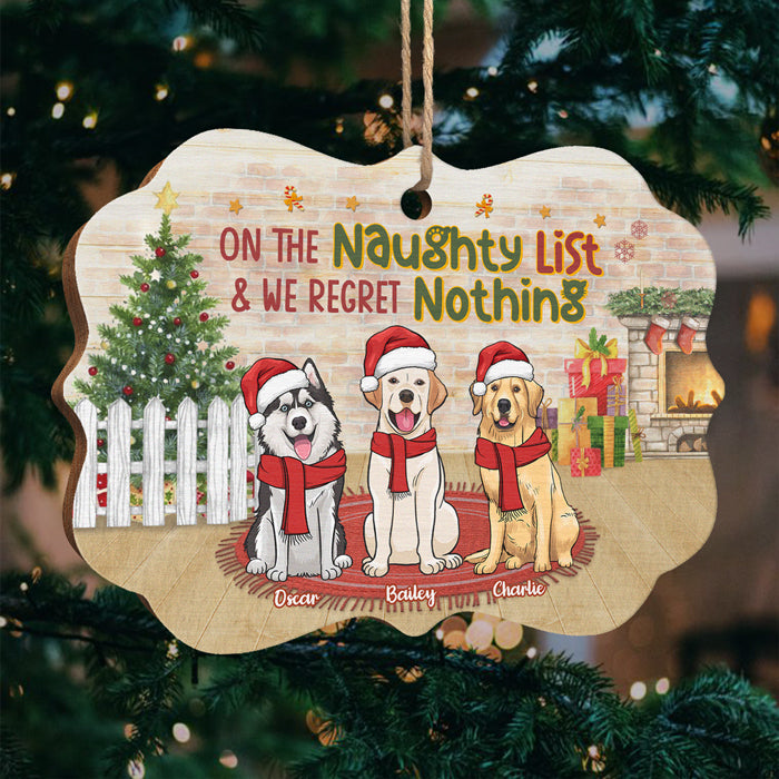 Nous sommes sur la liste des vilains - Ornement personnalisé pour chien et chat - Bois en forme de Benelux - Cadeau de Noël pour les propriétaires d'animaux et les amoureux des animaux