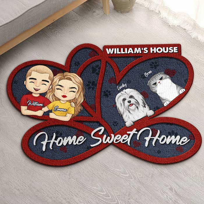 Ceci est notre douce maison - Tapis décoratif personnalisé - Cadeau pour les amoureux des animaux 