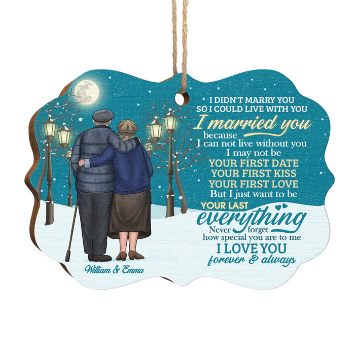 Je ne t'ai pas épousé pour pouvoir vivre avec toi - Décoration de Noël en bois personnalisée en forme de Benelux - Cadeau pour couple, mari, femme, anniversaire, fiançailles, mariage, cadeau de mariage, cadeau de Noël