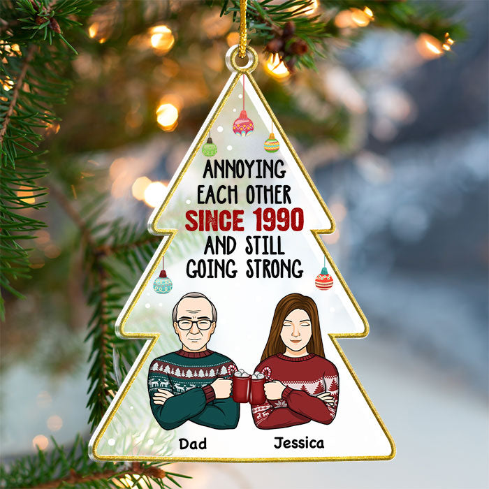 Tels parents, tel enfant - Décoration de Noël personnalisée en acrylique en forme de sapin de Noël - Cadeau pour la famille, cadeau de Noël