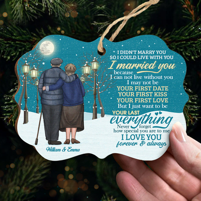 Je ne t'ai pas épousé pour pouvoir vivre avec toi - Décoration de Noël en bois personnalisée en forme de Benelux - Cadeau pour couple, mari, femme, anniversaire, fiançailles, mariage, cadeau de mariage, cadeau de Noël