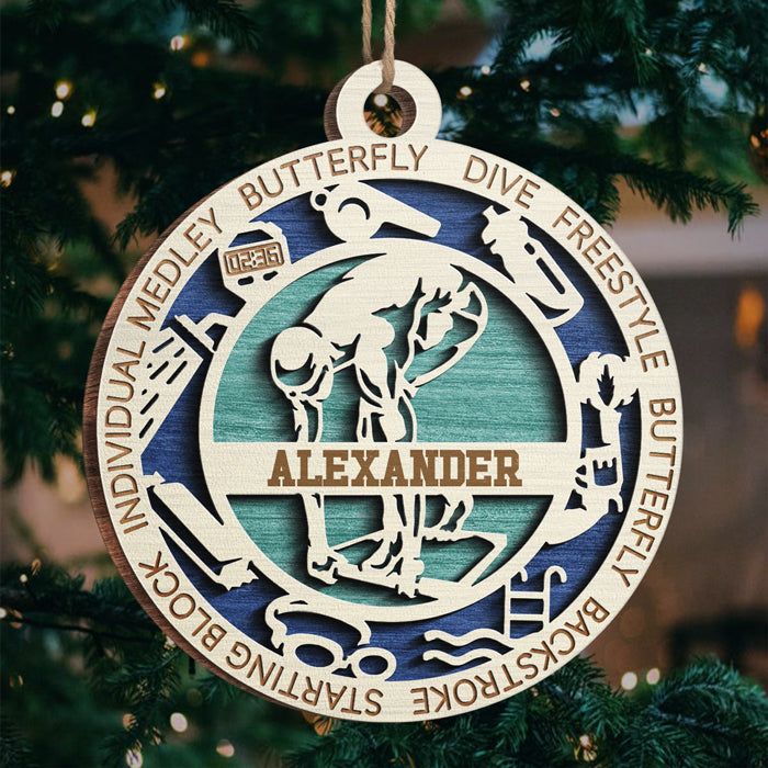 Sport Series - American Football, Baseball, Basketball, Hockey And More - Personalized Custom Round Shaped Wood Christmas Ornament