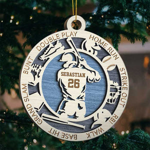 Sport Series - American Football, Baseball, Basketball, Hockey - Personalized Shaped Ornament.
