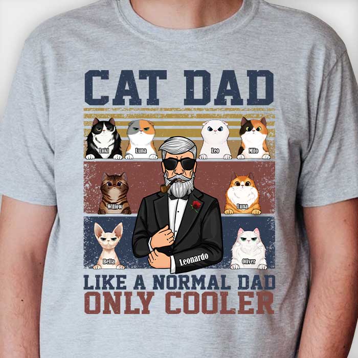 Cat Dad Cooler - Personalized Unisex T-shirt, Hoodie - Gift For Dad