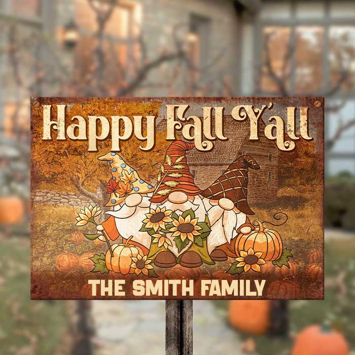 Happy Fall Y'all - Personalized Metal Sign, Halloween Ideas..